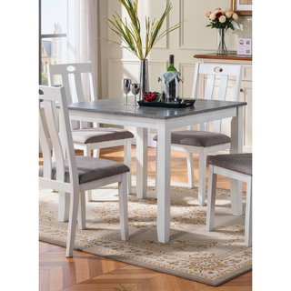 Sunvega Transitional White Gray Two-tone 5pc Counter Height Dining Set