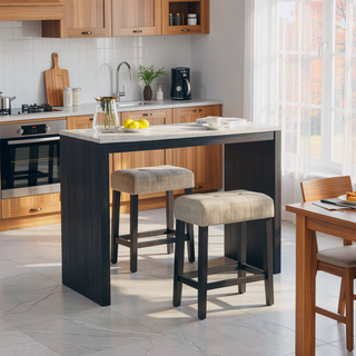 Sunvega Faux Marble Sled Counter Height Dining Table for Two with Wood Frame