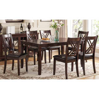Sunvega Contemporary 7-Piece Dining Set with Rectangular Table and 6 Chairs