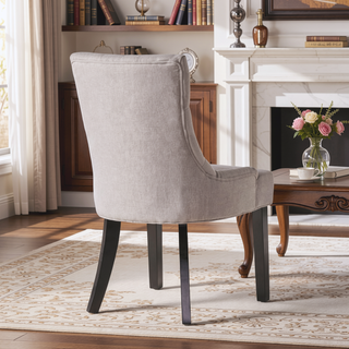 Sunvega Contemporary Upholstered Dining Chairs with Tufted Diamond Stitch and Wood Legs