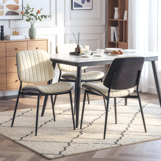 Sunvega Mid Century Modern Retro French Style Dining Chairs Set of 2 with Walnut Bentwood Back