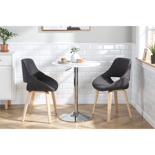 Sunvega Elia Contemporary Adjustable Bar Table with Wooden Top and Metal Base