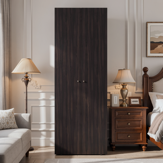 Sunvega Walnut Black Wengue Armoire with 2 Doors and 2 Shelves