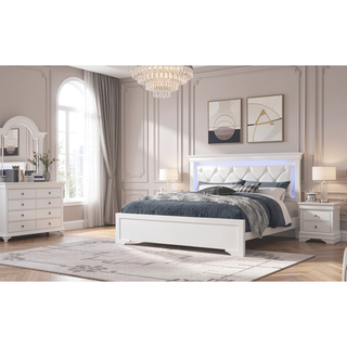Sunvega Crystal Embellished Contemporary Textured Drawer Chest with Tapered Legs