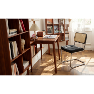 Sunvega Modern Mid Century Velvet Rattan Dining Chairs with Chrome Legs Set of 2