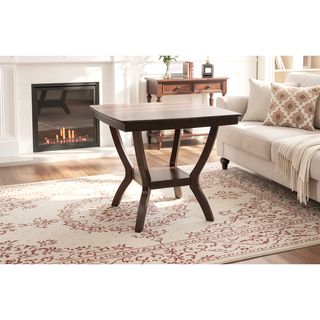 Sunvega Contemporary Espresso Finish Solid Wood Counter Height Dining Table with Shelve