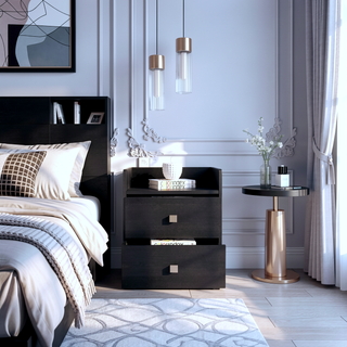 Sunvega Bristol Nightstand with One Cabinet and a Top Surface Shelf
