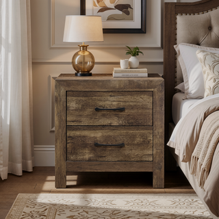 Sunvega Natural Finish Full Bed with Headboard Footboard and Rails