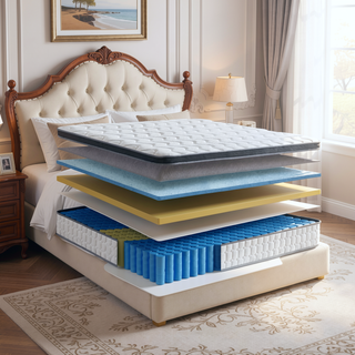 Sunvega 12 Inch Full Size Pocketed Coil Mattress with Gel Memory Foam for Spinal Support