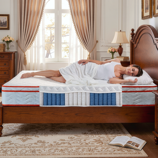 Sunvega King Size 10 Inch Hybrid Mattress with Memory Foam and Pocket Springs