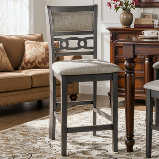 Sunvega Transitional Gray 5-Piece Counter Height Dining Set with Round Table