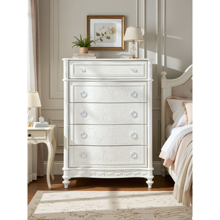 Sunvega Transitional Oval Tilt Mirror with Beveled Edge and Storage Drawer