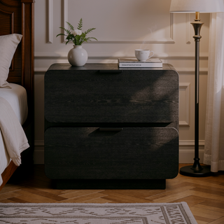 Sunvega Modern Nightstand with Two Spacious Drawers for Bedroom Use
