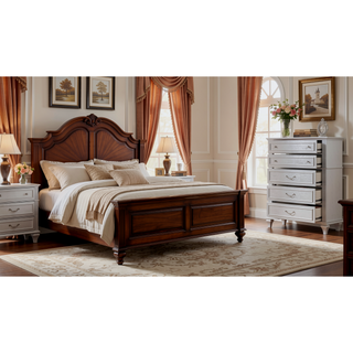 Sunvega Mystic Contemporary Style Light Gray Wood 5-Drawer Chest with Crystal Handles