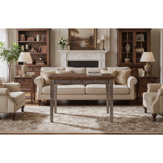 Sunvega Counter Height Two Tone Dining Table with Four Storage Drawers