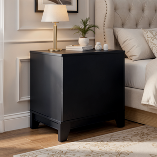 Sunvega Modern Cane Nightstand with Drawer and Open Cubby for Bedroom