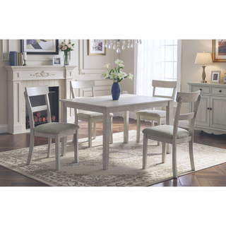 Sunvega Farmhouse Style Rustic Finish Upholstered Cushion Seat Dining Bench