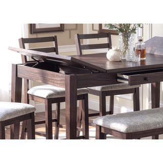 Sunvega Walnut Color Cushion Padded Seat Dining Room Bench in Contemporary Style