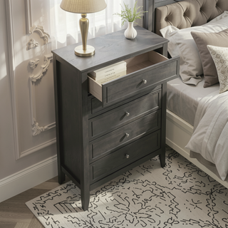 Sunvega Fully Assembled 6 Drawer Dresser with French Dovetail Wood Veneer Finish