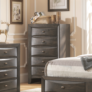 Sunvega Cherry Solid Wood Contemporary Nightstand with 2-Drawers and Nickel Knob Pulls