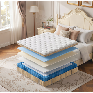 Sunvega Queen Hybrid Mattress with Cooling Gel Memory Foam and Pocket Springs for Support