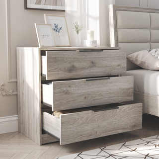 Sunvega Superior Top Light Gray Dresser with 3 Large Storage Drawers