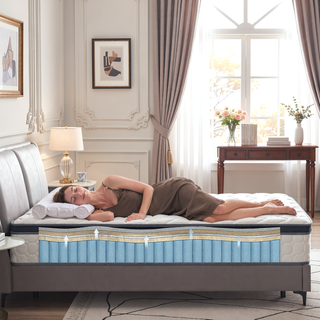 Sunvega 12 Inch Full Size Pocketed Coil Mattress with Gel Memory Foam for Spinal Support