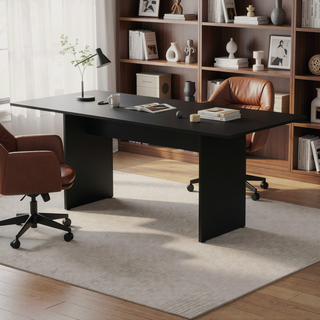 Sunvega Modern Rustic Style Dining Table with Wood-Grain Details for 6