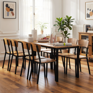 Sunvega 5-Piece Industrial Dining Table Set with 4 Chairs for Small Space