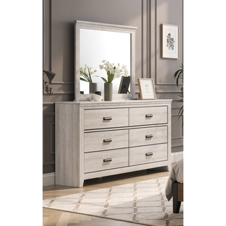 Sunvega Contemporary Brown Mix Finish Nightstand with Two Storage Drawers and Black Metal Pull