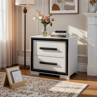 Sunvega Sleek Silver Finish Nightstand With Integrated Speaker and Cooler