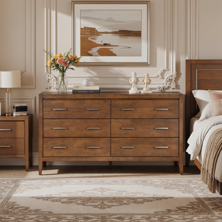 Sunvega Transitional Light Brown Nightstand with Dovetail Drawer and Open Shelf