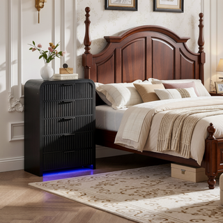 Sunvega Beverly Black and White Nightstand with Cooler Inserted and Speaker