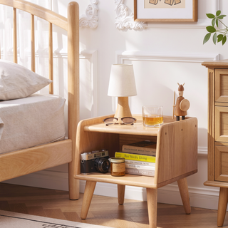 Sunvega Premium European Beechwood Nightstand with Ample Storage and Safe Design