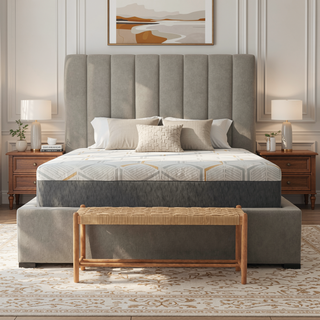 Sunvega 12" Copper Gel Cooling Memory Foam Mattress with Edge Support and Air Grid Base