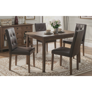 Sunvega Rectangular Dining Table with Walnut Brown Finish for Kitchen Dining