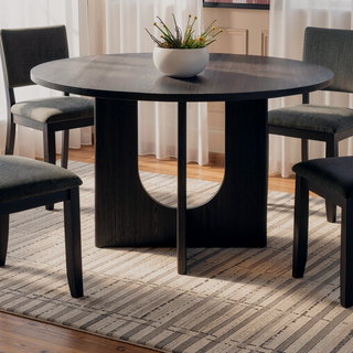 Sunvega Transitional Natural Tone Rubberwood Dining Table with Trestle Base