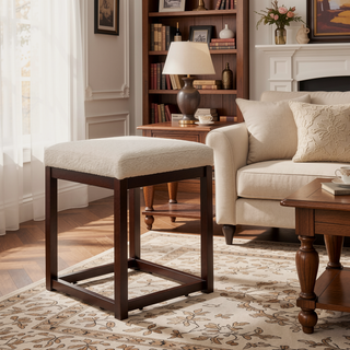 Sunvega Modern Upholstered Boucle Bench with Metal Frame for Entryway Living Room