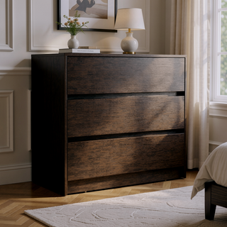 Sunvega White Contemporary Three Drawer Dresser with Pull Out Mechanism