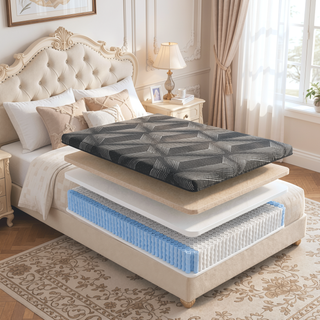Sunvega Diamond Matrix Copper Cooling Hybrid Waterfall Top Mattress with Medium Feel