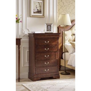 Sunvega Traditional Style Bedroom Chest with Carved Bases and Curved Mouldings