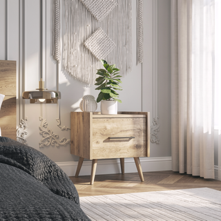 Sunvega Wall-Mounted Nightstand with Single Drawer for Bedroom or Living Room