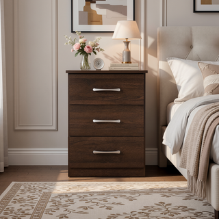 Sunvega Sandle Wood Contemporary Nightstand with Spacious Top for Compact Spaces