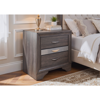 Sunvega Modern Nightstand with 3 Spacious Drawers and Jewelry Organizer