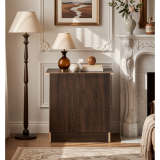 Sunvega Modern Elegance Wenge Nightstand with Durable Structure for Bedroom Decor