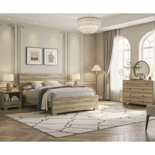 Sunvega Contemporary Driftwood Finish Wooden Nightstand with Three Drawers