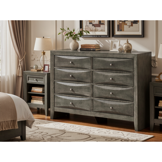 Sunvega Dark Brown Tufted Polyurethane Upholstered King Size Bed Frame
