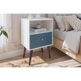 Sunvega Modern Nightstand with Drawer and Cubby for Bedroom or Living Room