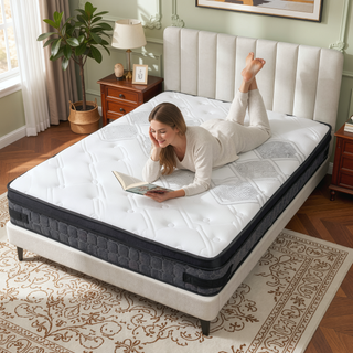 Sunvega 10 Inch Full Size Breathable Cool Cover Memory Foam Hybrid Mattress
