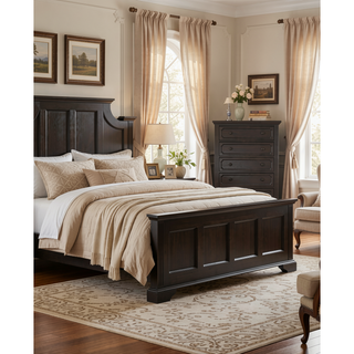 Sunvega Rustic Style Traditional Design 3-Drawers Nightstand with Charcoal Finish